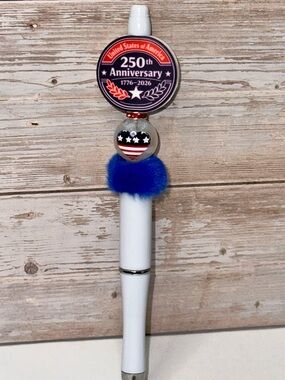 United States 250th Anniversary Blue Pom Pen